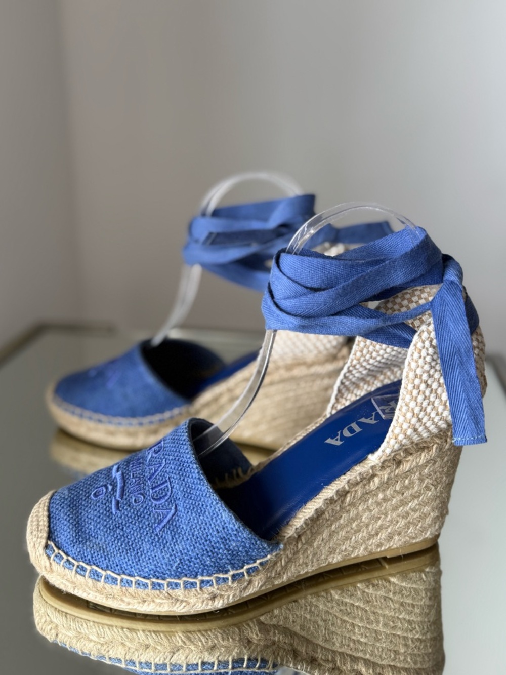 Like new PRADA Wrap Around Espadrille Sandals $985 38 - Picture 10 of 12